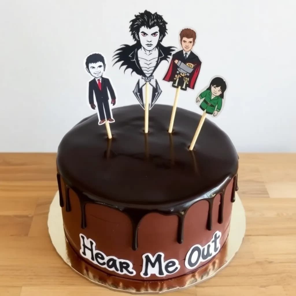 Edward Scissorhands, Victor Van Dort, Eric Draven, David Bowie, Mr. Darcy, Diego de la Vega/Zorro, Ponyo's dad, Erik The Phantom, | Chocolate glaze, filled with jam and vanilla.