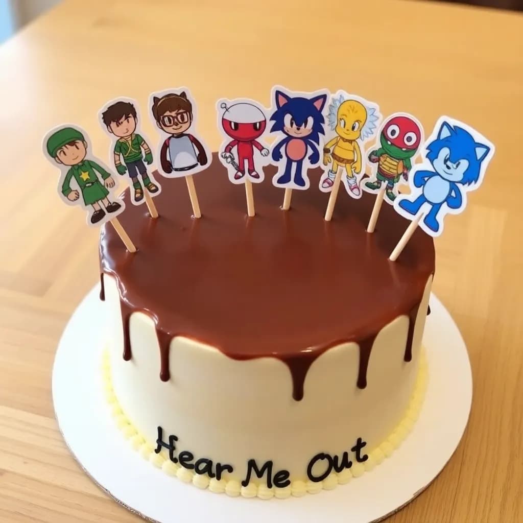 Luck voltia de Black clover, Rusia de los countryhumans, Alemania de los Countryhumans,tiles de sonic, Donatello de las tortugas ninja, ginger de mi talking tom,un flan | Pastel normal glaceado de vainilla