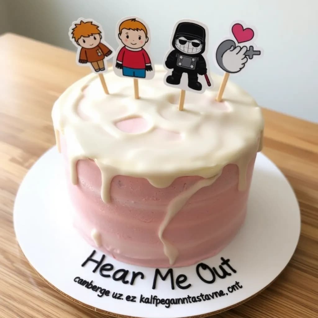 galka kalpazanka edna godina bez kalpazanstvane | pinkish cake with white cum-like glaze