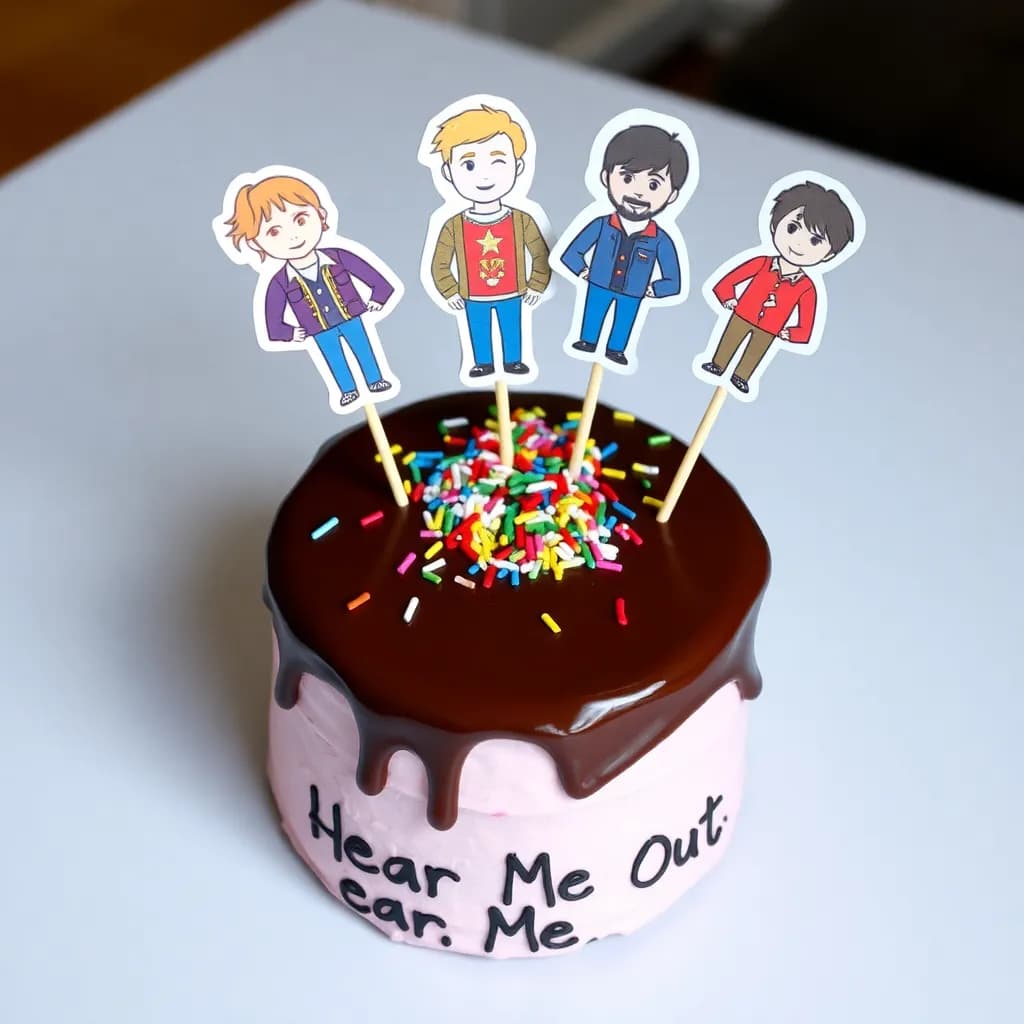 Malachi Barton Drake Maye Milo Ventimiglia Flynn Ryder | Strawberry glaze Rainbow sprinkles Strawberry cake