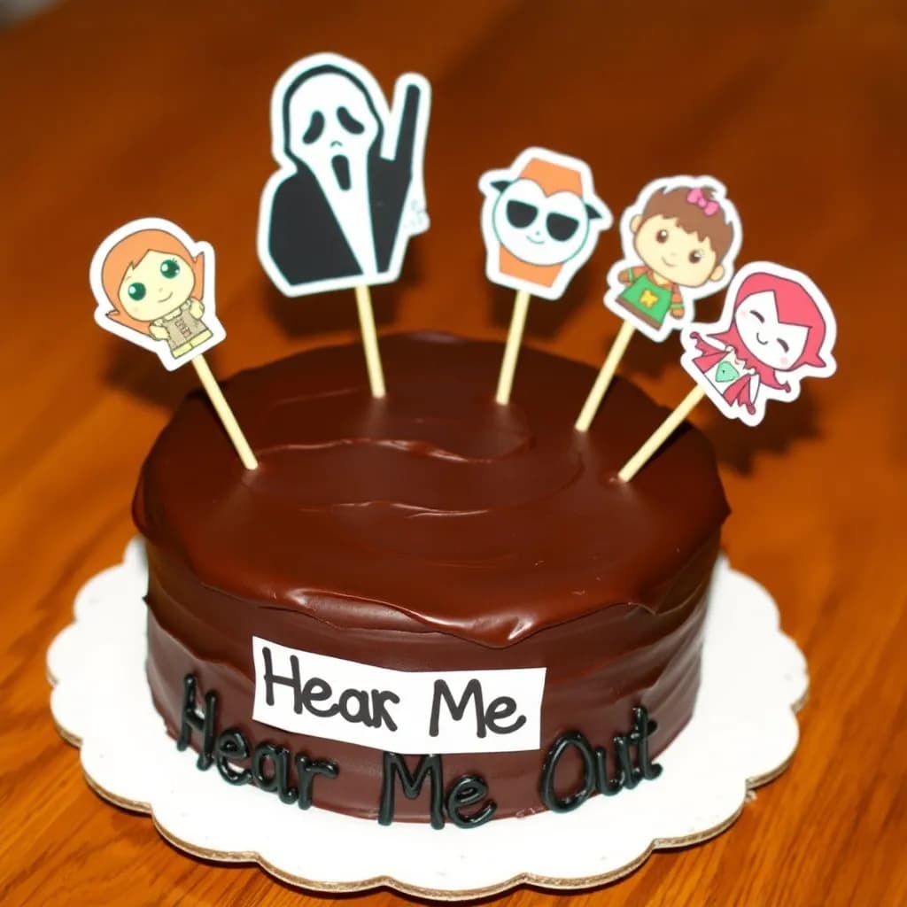 Drew starkey, scream, JJ from outer banks, nick wild, Alvin the chipmunk, Aladdin | Any chocolate cake with any decorations