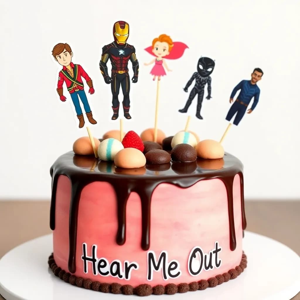 Jake sully, puss in boots, iron man nick wild, loak sully, puss in boots Alvin,miles morales,Flynn rider black panther the two black guys from Ms Rachel, vendeasel,and Aaron piere | Red clever with straw berries and macaroons on it