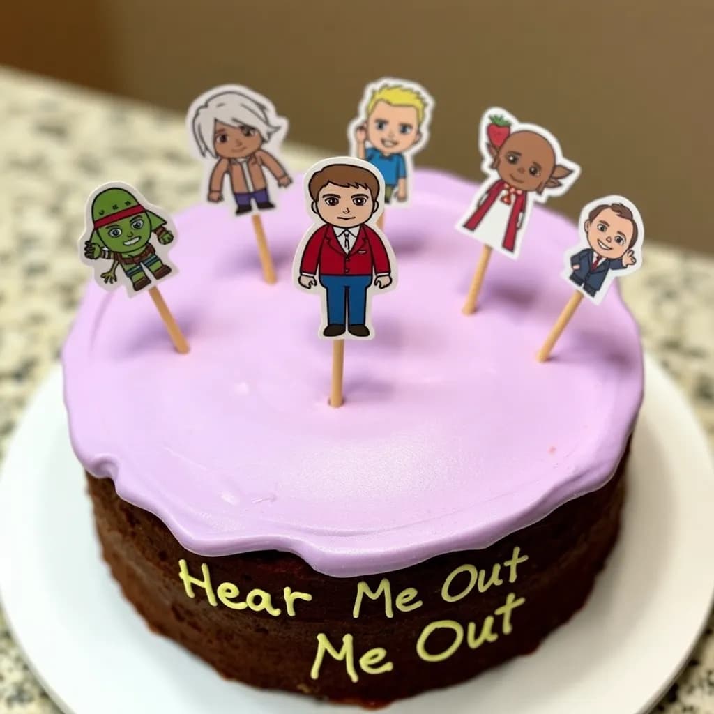 mason thames. | purple frosting with strawberries