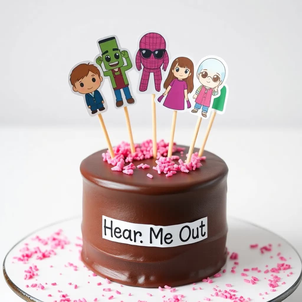 Random people animals characters | Chocolate | Pink sprinkles