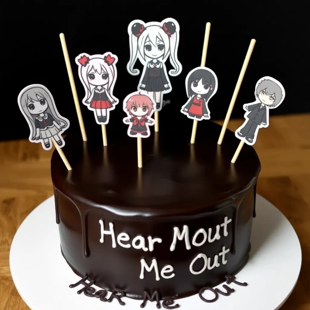 LOONA, HIMIKO TOGA, ALBEDO | BLACK CAKE WITH GOTH THEME