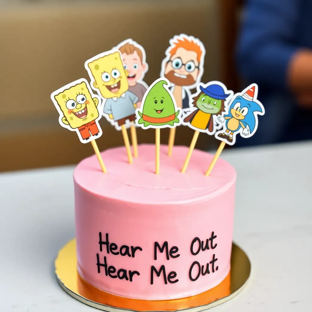 SpongeBob, Ryan Gosling, Tim Bradford, Simon The Chipmunk, Shrek, Bob Belcher, Adam Sandler, Branch, Sonic, Nike, Mr Clean, Ronald McDonald | pink