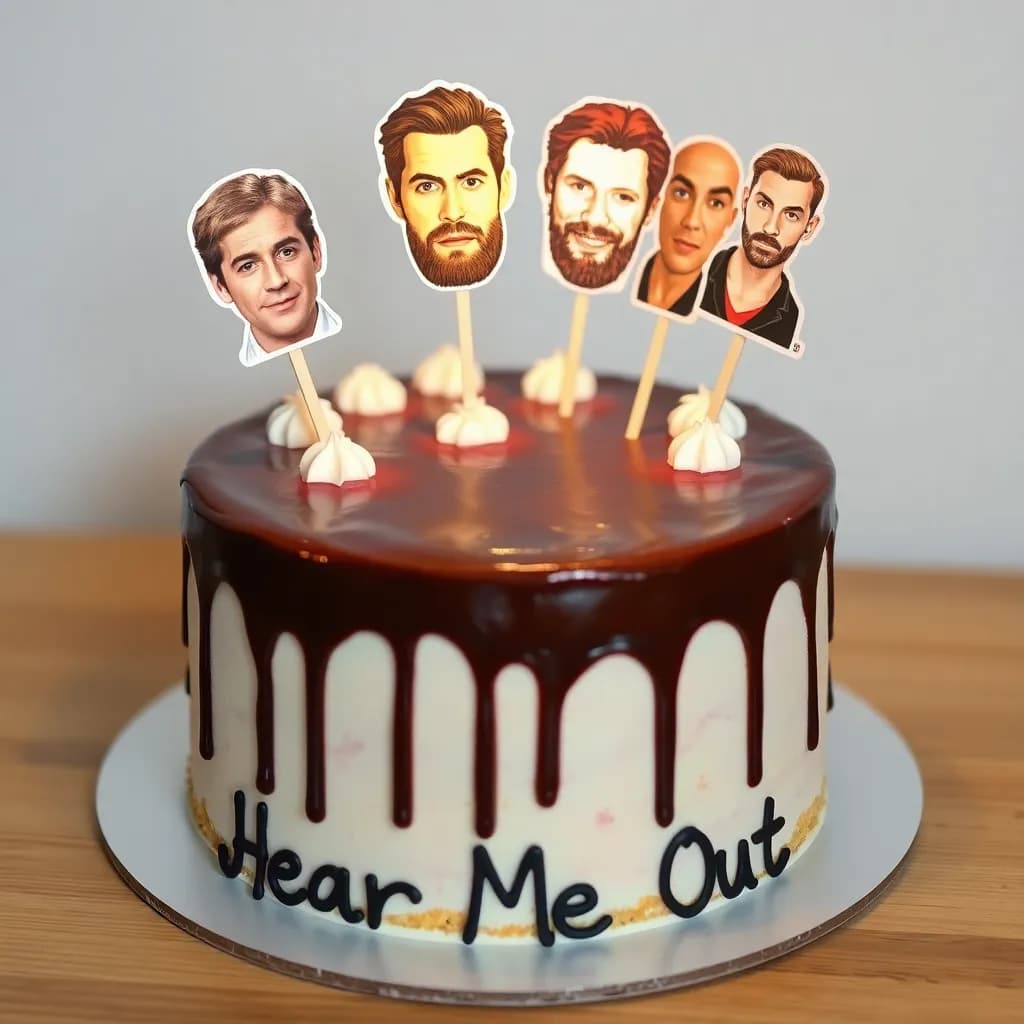 George Clooney young, four from divergent, Johnny depp young, Henry cavill, Pedro pascal with mustache, Chris evans with beard, Chris Pratt in his 30s, Stephen Amell maybe in his 30s too, anakin Skywalker, | Strawberry cheesecake super pretty | Make sure the cake and pictures can be seen with cute lighting