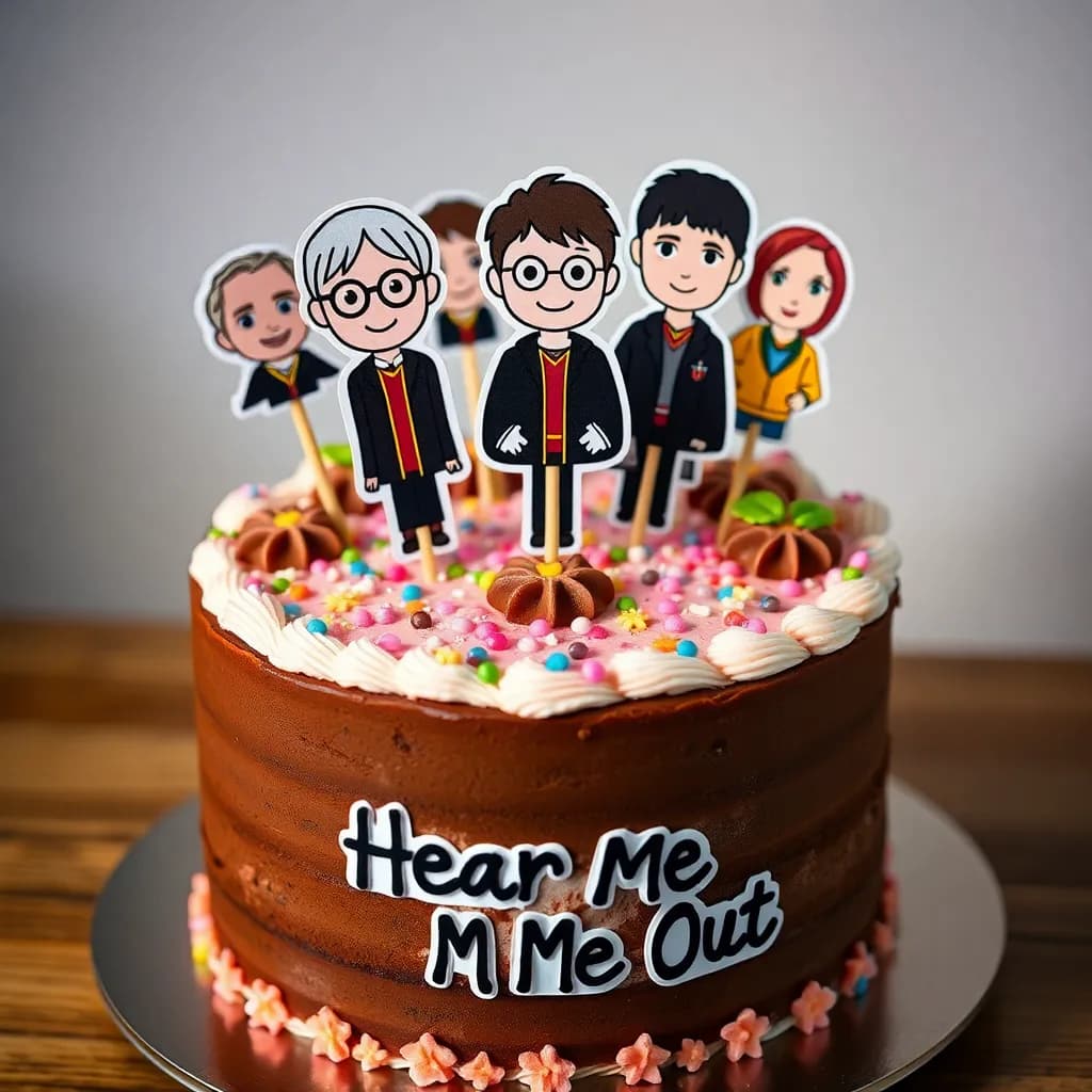 Draco Malfoy, Harry Potter, Jack Dawkins, Jojen Reed, Newt from the maze runner, Minho from the maze runner, Thomas from the maze runner, Stiles Stilinski | Pastel pink sprinkles, rainbow frosting, flowers | Cool lighting