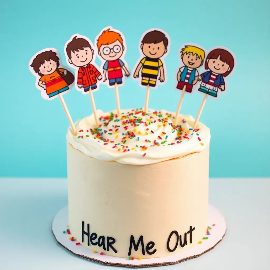 austin of backardigans, ben 10, rodrick heffley, paul mccartney, ray manzarek, catnoir, diego of ice of age | vanilla with buttercream and colorfull sprinkles | light